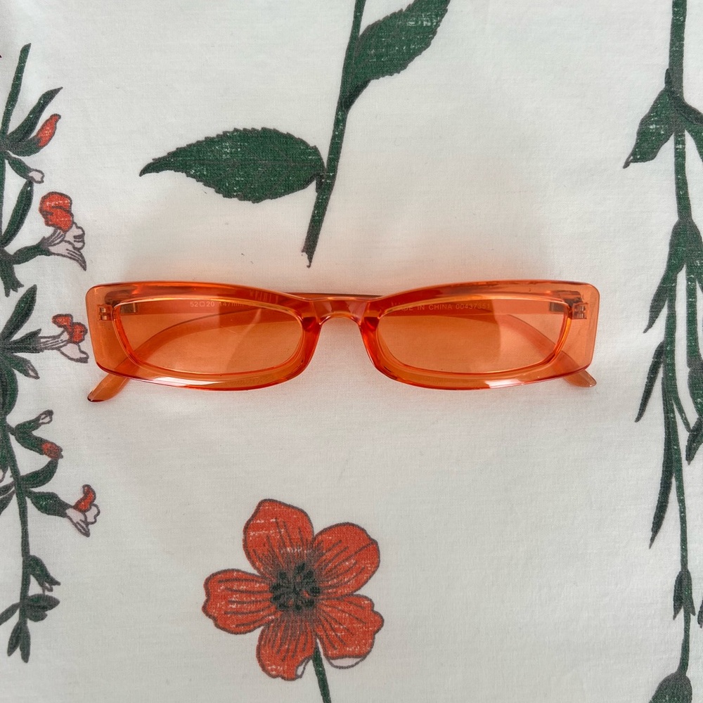 Orange Rectangular Sunglasses - image 1